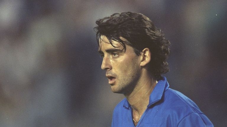 Italy international Roberto Mancini in action during his playing days