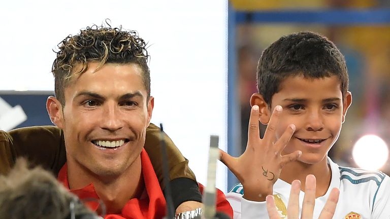 Cristiano Ronaldo Sr celebrated his fifth Champions League title with his son