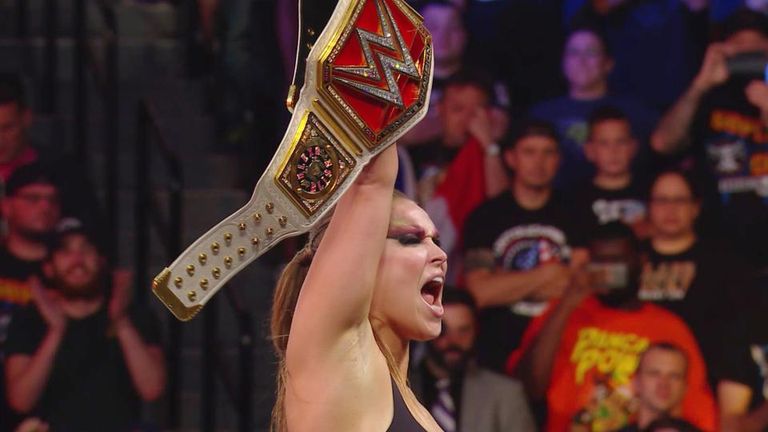 Ronda Rousey won the WWE title at SummerSlam on Sunday night