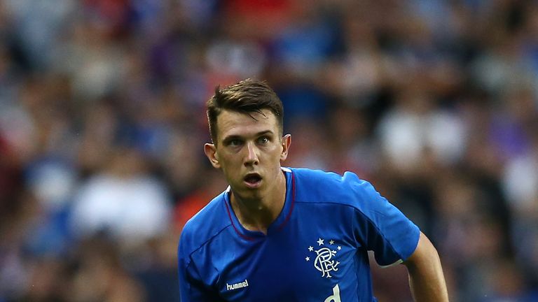 GLASGOW, SCOTLAND - JULY 12: Ryan Jack of Rangers in action during the UEFA Europa League Qualifying Round match between Rangers and Shkupi at Ibrox Stadium on July 12, 2018 in Glasgow, Scotland. (Photo by Jan Kruger/Getty Images) *** Local Caption *** Ryan Jack                 