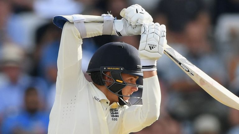 Sam Curran in full flow on day one of the first Test between England and India at Edgbaston, 2018