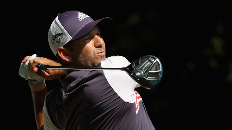 during the first round of the Wyndham Championship at Sedgefield Country Club on August 16, 2018 in Greensboro, North Carolina.