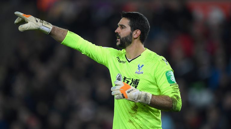 during the Premier League match between Swansea City and Crystal Palace at Liberty Stadium on December 23, 2017 in Swansea, Wales.