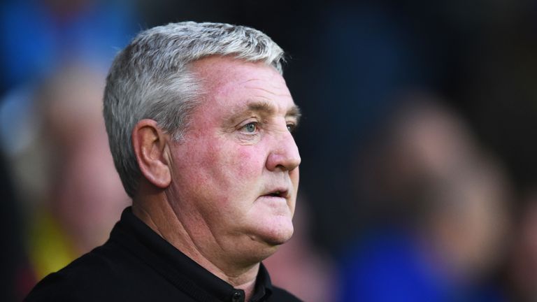 Steve Bruce looks on during the Carabao Cup, Second Round match between Burton Albion and Aston Villa