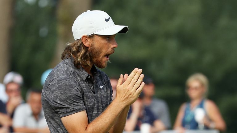 during the second round of The Northern Trust on August 24, 2018 at the Ridgewood Championship Course in Ridgewood, New Jersey.