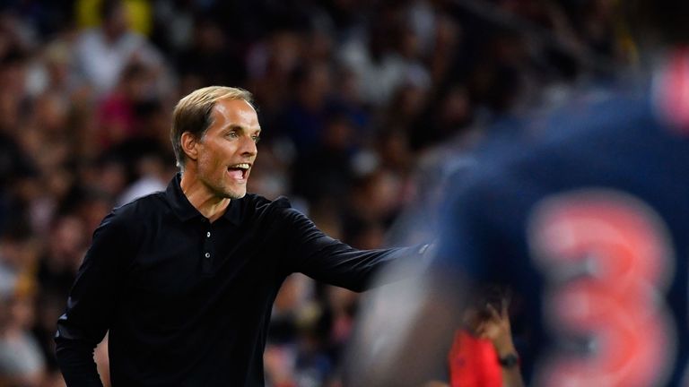 Paris Saint-Germain's German head coach Thomas Tuchel during the Ligue 1 match against Caen