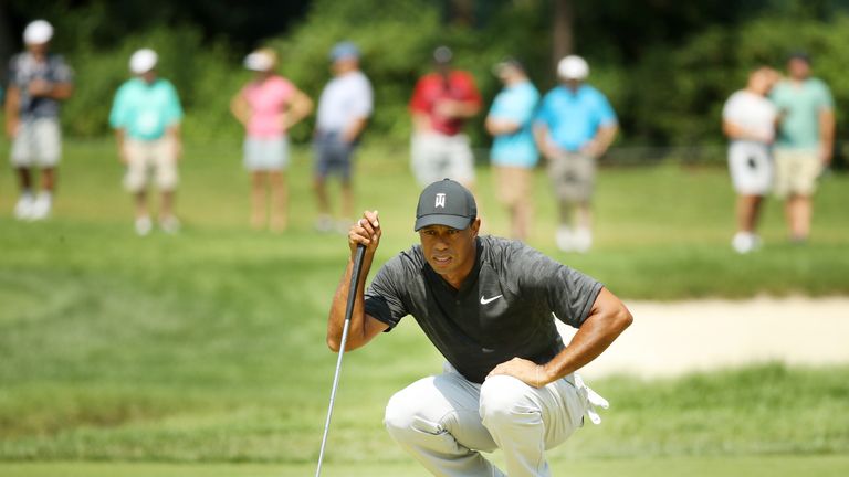during the second round of The Northern Trust on August 24, 2018 at the Ridgewood Championship Course in Ridgewood, New Jersey.