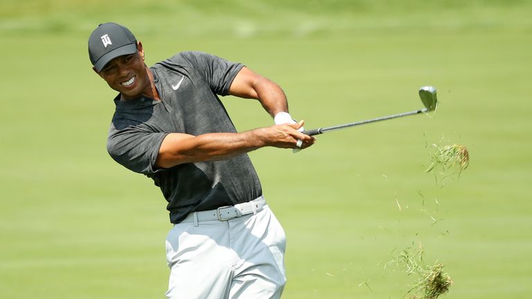during the second round of The Northern Trust on August 24, 2018 at the Ridgewood Championship Course in Ridgewood, New Jersey.