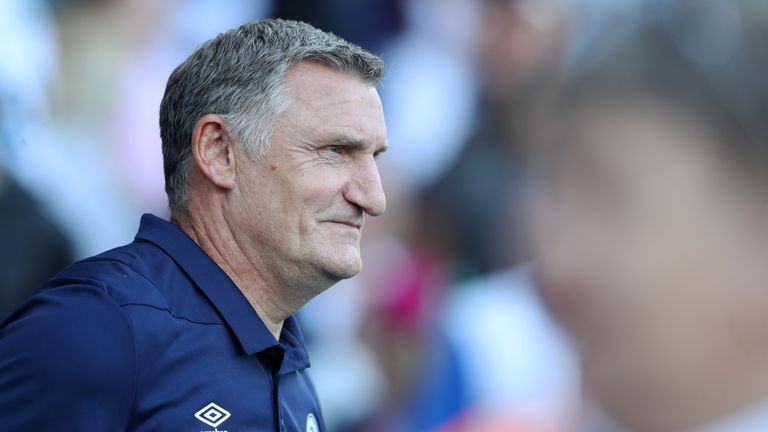 Tony Mowbray watches on during Blackburn's pre-season friendly against Liverpool
