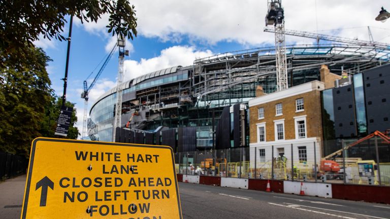 A general view of the ongoing construction work at Tottenham Hotspur&#39;s new White Hart Lane stadium