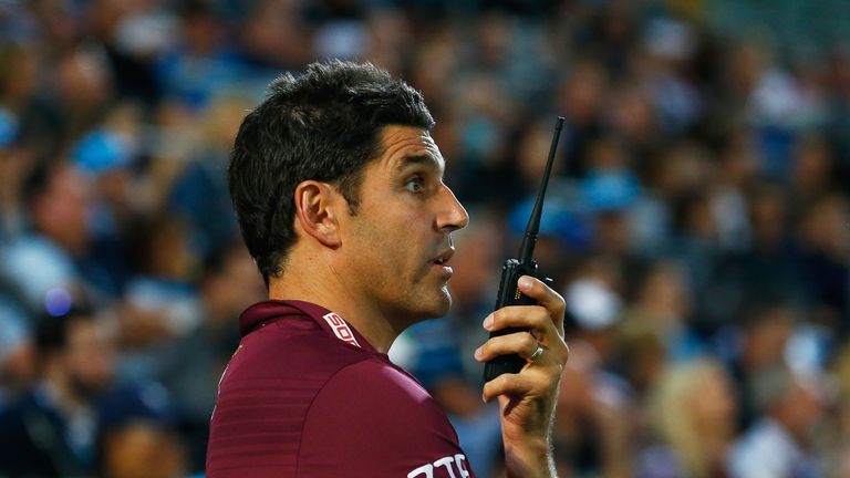 during the round 11 NRL match between the Gold Coast Titans and the Manly Sea Eagles at Cbus Super Stadium on May 20, 2017 in Gold Coast, Australia.