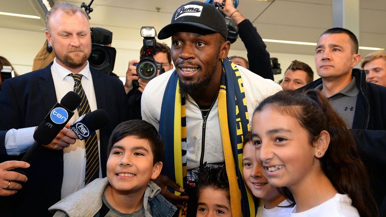 Usain Bolt has arrived in Australia hoping to forge a career in A-League