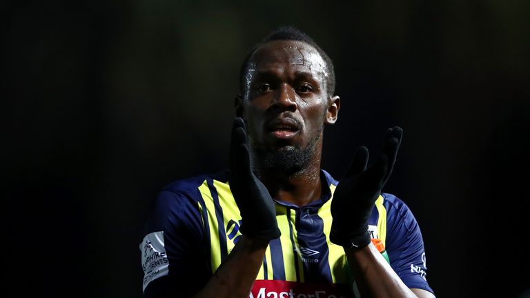 Usain Bolt came off the bench for Central Coast Mariners