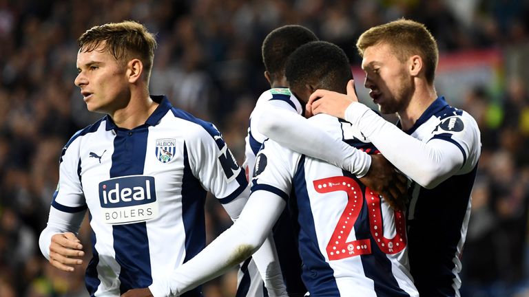  during the Carabao Cup Second Round match between West Bromwich Albion and Mansfield Town at The Hawthorns on August 28, 2018 in West Bromwich, England.