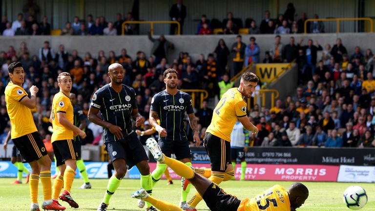 Willy Boly puts the hosts 1-0 up at Molineux