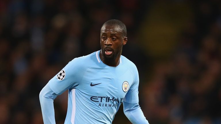 Yaya Toure during the UEFA Champions League group F match between Manchester City and Feyenoord at Etihad Stadium on November 21, 2017 in Manchester, United Kingdom.