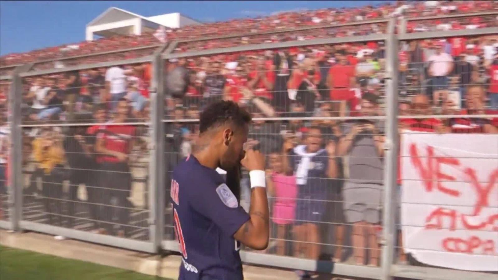 WATCH Neymar taunts Nimes fans with crybaby celebration Football