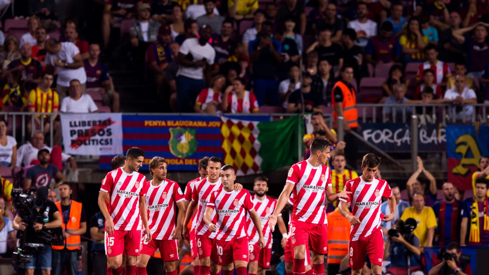 Barcelona 2 2 Girona Gerard Pique Claims Point For Ten Man Barcelona After Christian Stuani Double Football News Sky Sports