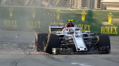 Leclerc hits the barriers