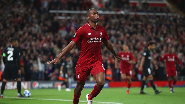 Daniel Sturridge during the Group C match of the UEFA Champions League between Liverpool and Paris Saint-Germain at Anfield on September 18, 2018 in Liverpool, United Kingdom.