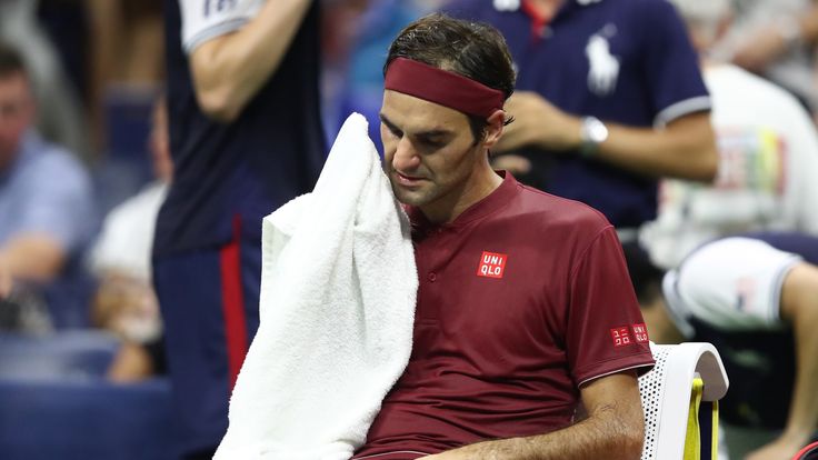 Roger Federer of Switzerland during the men's singles fourth round match against John Milman of Australia on Day Eight of the 2018 US Open at the USTA Billie Jean King National Tennis Center on September 3, 2018 in the Flushing neighborhood of the Queens borough of New York City. 