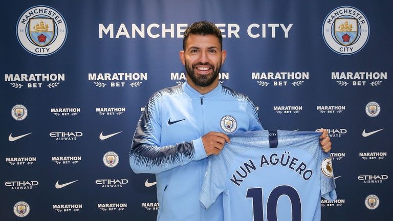 Aguero said he has been 'very happy' at City since the day he arrived (pic courtesy of Man City)