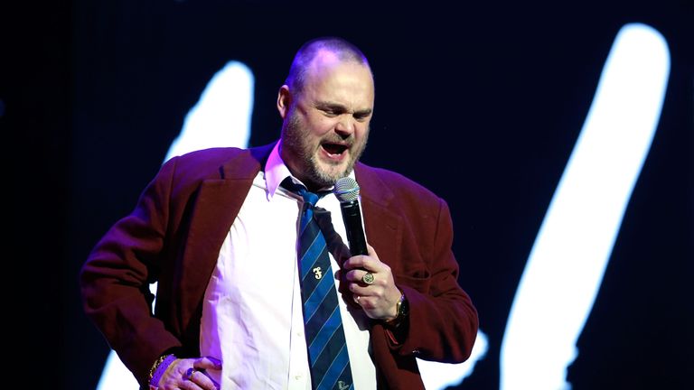 Al Murray performs on stage during Absolute Radio Live in aid of Macmillan Cancer Support at the London Palladium on November 27, 2016 in London, England.