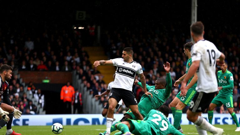 Aleksandar Mitrovic scores Fulham's equaliser