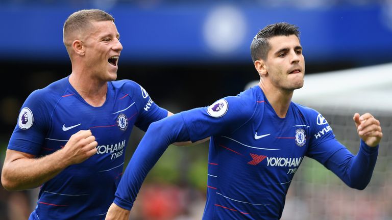 Alvaro Morata during the Premier League match between Chelsea FC and Arsenal FC at Stamford Bridge on August 18, 2018 in London, United Kingdom