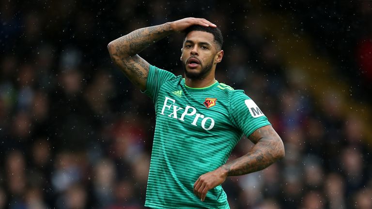 Andre Gray reacts after missing the chance to extend Watford's lead