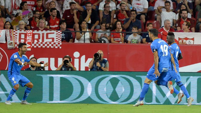 Angel scored twice for Getafe during their 2-0 win against Sevilla