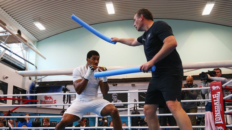  during the Anthony Joshua Media Day at English Institute of Sport on September 12, 2018 in Sheffield, England.