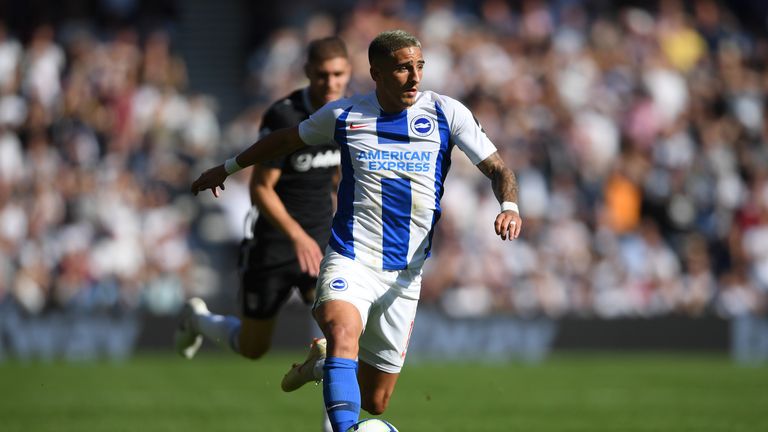 Anthony Knockaert in action for Brighton against Fulham at the Amex Stadium