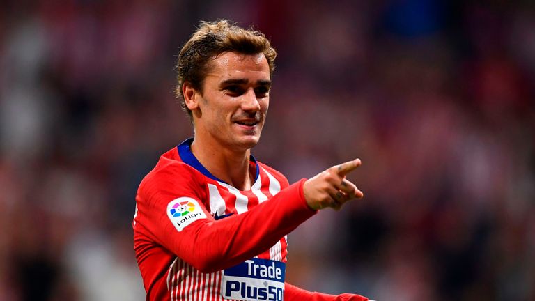 Antoine Griezmann celebrates his strike in Atletico Madrid's routine win