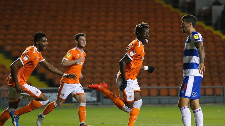 of Blackpool of Queens Park Rangers during the Carabao Cup Third Round match between Blackpool and Queens Park Rangers at Bloomfield Road on September 25, 2018 in Blackpool, England.