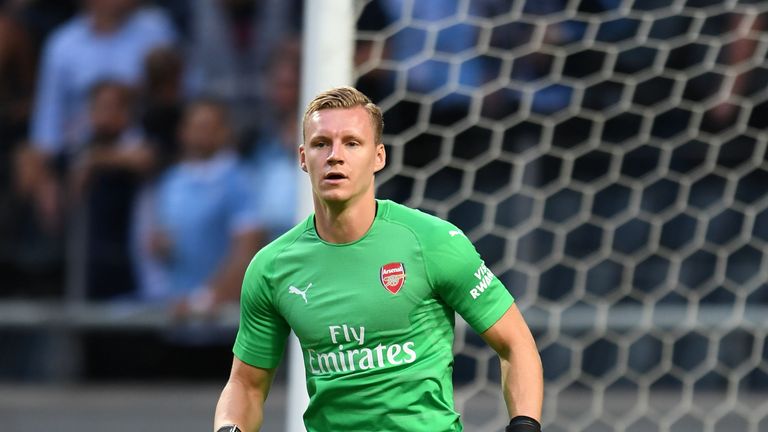 Bernd Leno in action for Arsenal in a pre-season friendly 