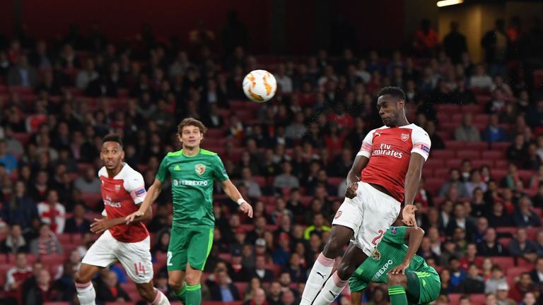 LONDON, ENGLAND - SEPTEMBER 20: of Arsenal during the UEFA Europa League Group E match between Arsenal and Vorskla Poltava at Emirates Stadium on September 20, 2018 in London, United Kingdom. (Photo by Stuart MacFarlane/Arsenal FC via Getty Images)