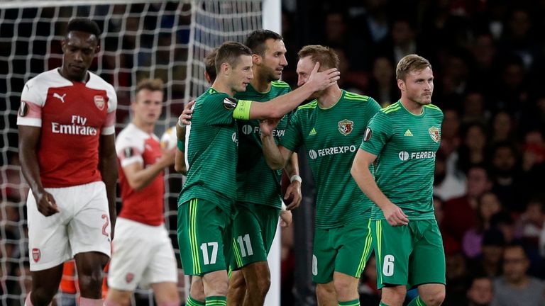  during the UEFA Europa League Group E match between Arsenal and Vorskla Poltava at Emirates Stadium on September 20, 2018 in London, United Kingdom.