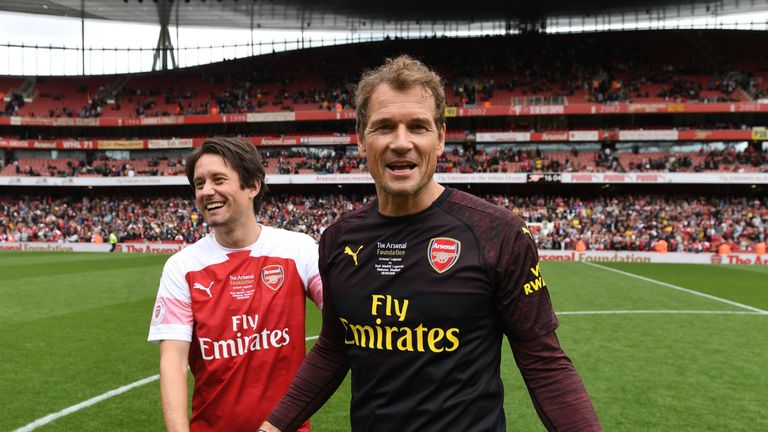 Jens Lehmann of Arsenal during the match between Arsenal Legends and Real Madrid Legends at Emirates Stadium on September 8, 2018 in London, United Kingdom. (Photo by Stuart MacFarlane/Arsenal FC via Getty Images)