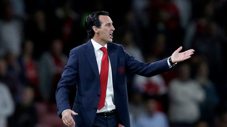 Arsenal boss Unai Emery during the Europa League clash against Vorskla Poltava at the Emirates.