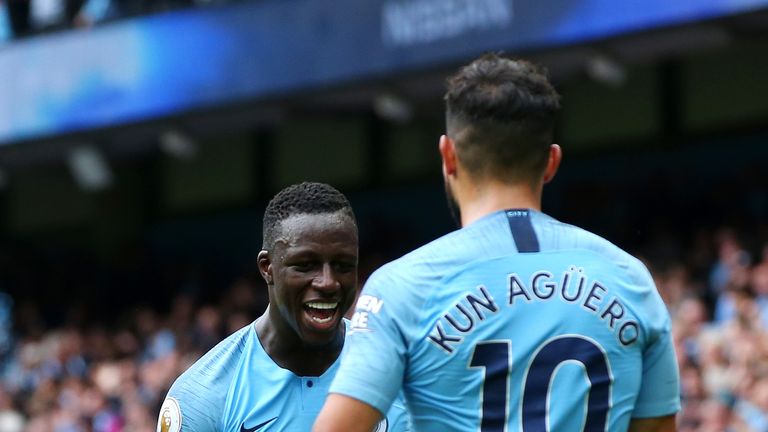  during the Premier League match between Manchester City and Huddersfield Town at Etihad Stadium on August 19, 2018 in Manchester, United Kingdom.