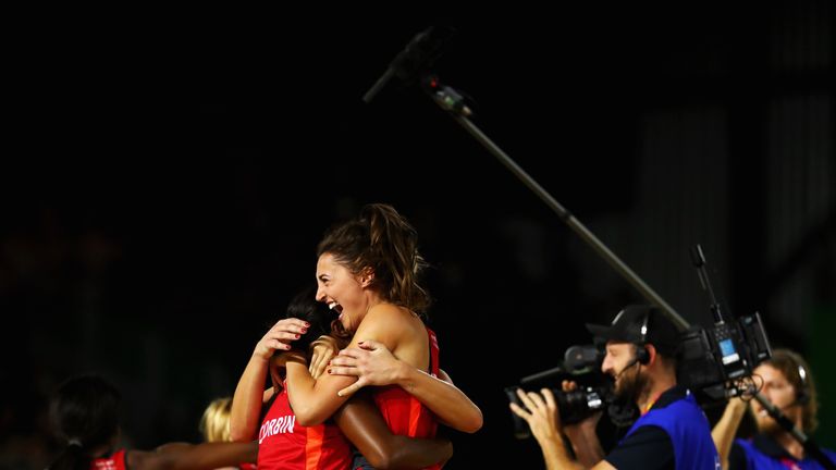 Beth Cobden celebrates Commonwealth gold in Australia earlier this year