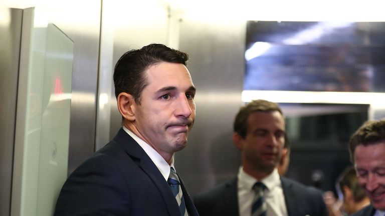 Billy Slater arrives ahead of his judiciary hearing into an alleged charging offence at NRL HQ on September 25, 2018 in Sydney, Australia.