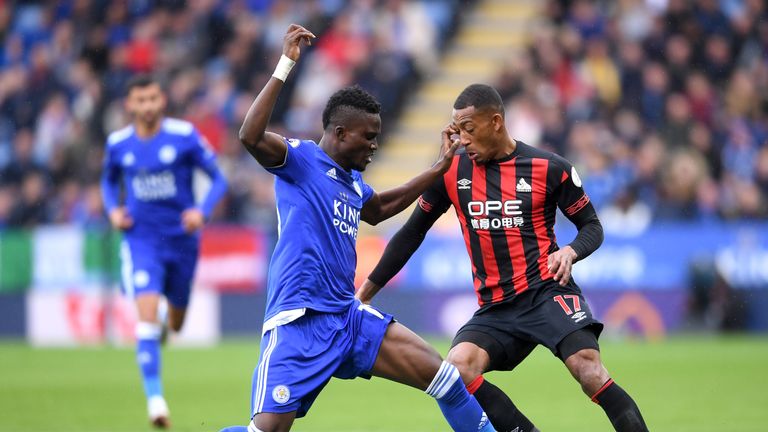  during the Premier League match between Leicester City and Huddersfield Town at The King Power Stadium on September 22, 2018 in Leicester, United Kingdom.