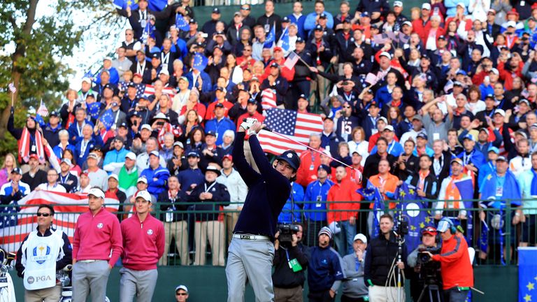 during day two of the Afternoon Four-Ball Matches for The 39th Ryder Cup at Medinah Country Club on September 29, 2012 in Medinah, Illinois.