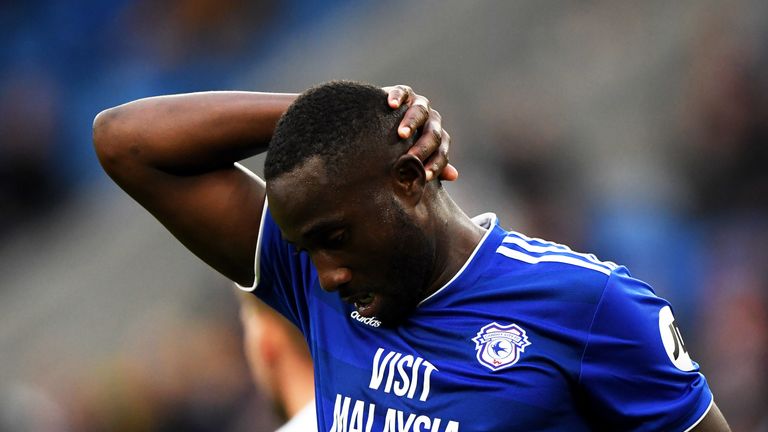 Sol Bamba during the Premier League match between Cardiff City and Burnley FC at Cardiff City Stadium on September 30, 2018 in Cardiff, United Kingdom.