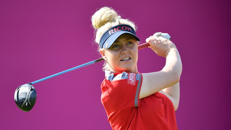 plays a shot during the pro-am of the Evian Championship 2018 at Evian Resort Golf Club on September 12, 2018 in Evian-les-Bains, France.