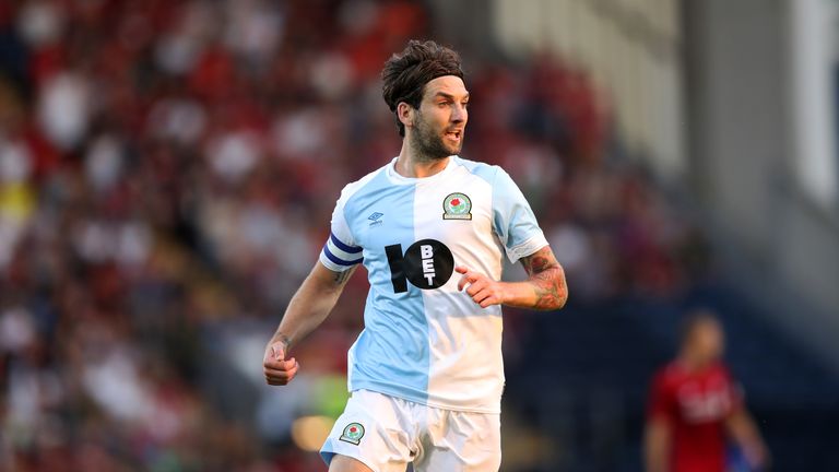 BLACKBURN, ENGLAND - JULY 19: Charlie Mulgrew of Blackburn Rovers during the Pre-Season Friendly between Blackburn Rovers and Liverpool  at Ewood Park on July 19, 2018 in Blackburn, England. (Photo by Lynne Cameron/Getty Images)