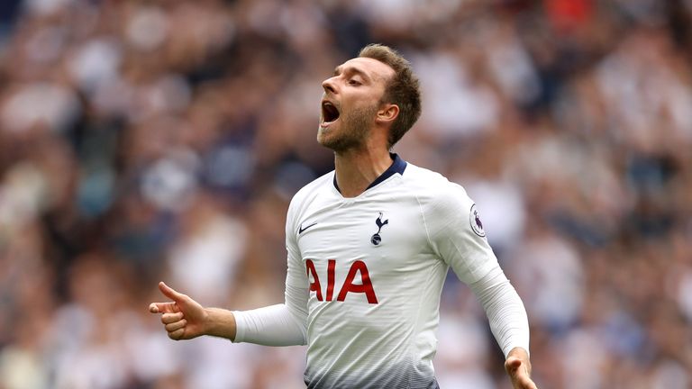  during the Premier League match between Tottenham Hotspur and Fulham FC at Wembley Stadium on August 18, 2018 in London, United Kingdom.
