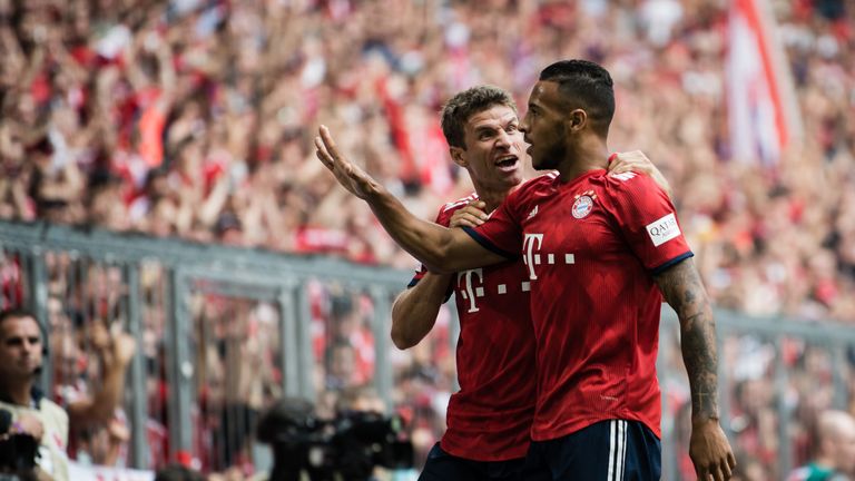 Tolisso celebrates levelling against Bayer Leverkusen